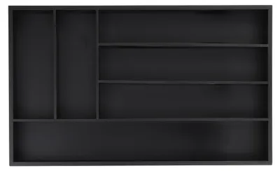 Bestekbak 6 Fächer Bambus 5x46x28 cm schwarz
