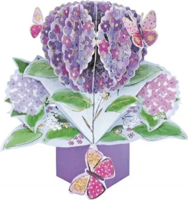 Produktbild von Grußkarte PopUp "Hortensie und Schmetterling"