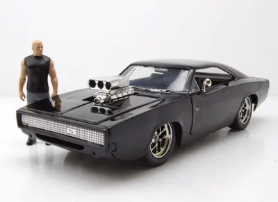 Obrázok produktu pre Dodge Charger R/T 1970 čierny Rýchlo a zbesilo s figúrkou Doma model auta 1:24 Jada Toys