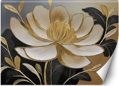 Produktbild von Vlies fototapete Blume Gold Minimalismus 150x105 cm Feeby Beige inkl. Kleber einfache Montage