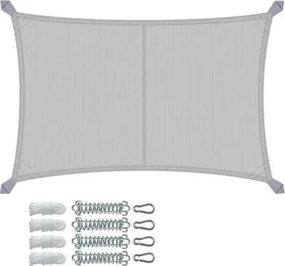 Produktbild von VOUNOT® Wasserdicht Sonnensegel Rechteckig mit Befestigung Set, 3x4m, Grau