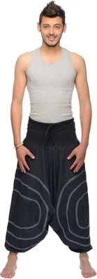 Produktbild von Simandra "Cercles" Haremshose Pump Aladin Pluder Yoga Goa Sarouel Aladin Freizeit Herren, grau L/XL