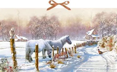 Image de Calendrier de l'Avent mural - Poneys d'hiver