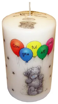 Immagine prodotto di Me to You Candela a forma di orsetto con palloncino, altezza 11 cm, diametro 7 cm