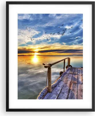 Produktbild von Gerahmtes Poster - Schwarzer Rahmen - See Brücke - 40x50 cm - Wand Bild - Wanddeko - Wandbilder - Kunstposter - Wandposter - Bilderrahmen - Bilder - Kunstdruck - Wandbild - P2BPA40x50-3963