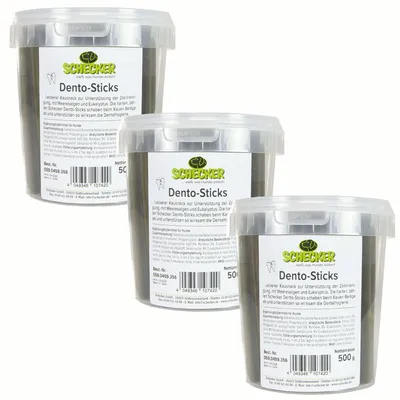 Produktbild von 3 x 500g - Schecker Zahnpflege - Dento Sticks - mit Meeresalgen und Eukalyptus