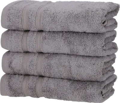 Produktbild von 4er Pack Duschtücher 70x140 cm Baumwolle Weich Frottee Uni Saugfähig Duschtuch, Farbe:anthrazit