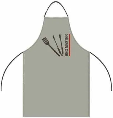 Produktbild von Schürze grau mit BBQ Masterdruck, Twill 80 % Polyester/20 % Baumwolle, 180 gsm,