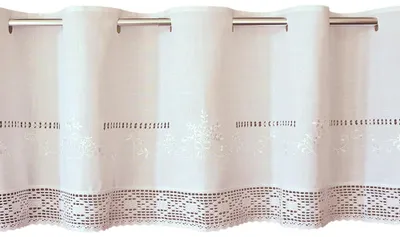 Produktbild von Scheiben-Gardinen Landhaus-Stil weiß Spitze 45 x 150 cm