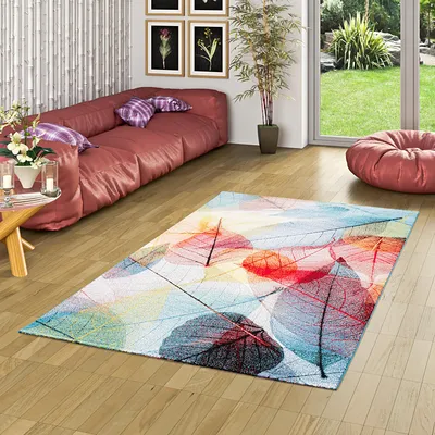 Produktbild von Designer Teppich Faro Tropical Bunte Blätter, Größe:200x290 cm