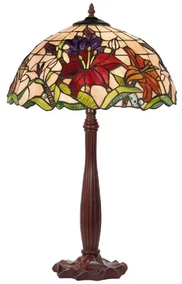 Produktbild von Casa Padrino Luxus Tiffany Tischleuchte Mehrfarbig Ø 40 x H. 64 cm - Runde Tiffany Schreibtischleuchte - Luxus Interior - Tiffany Leuchten - Luxus Leuchten