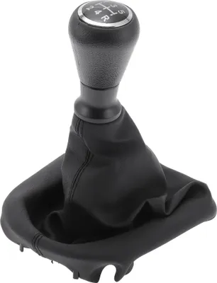 Produktbild von 5-Gang-Schaltknauf mit Abdeckung, Getriebestick-Schaltknauf für Peugeot 206 für Peugeot 207 Kunststoff-Kunstleder Schwarz, 1 Stück