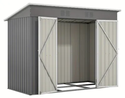 Produktbild von Metallische Gartenhütte - Gartenlagerraum - Gartenhaus - Lagerhalle - Fahrradgarage - Verzinkter Stahl
