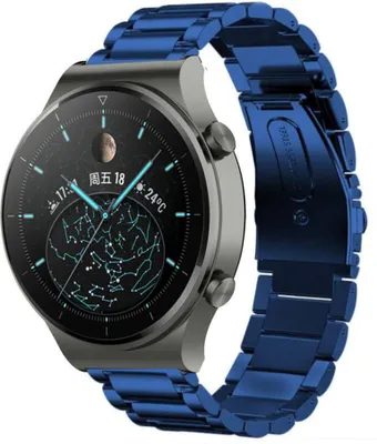 Produktbild von Strap-it Huawei Watch GT 2 Pro Stahlarmband (Blau)