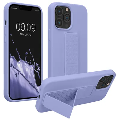 Produktbild von kwmobile Handyhülle für Apple iPhone 13 Pro Max Hülle - TPU Silikon Case mit Fingerhalter und Stand - Schutzhülle Cover in Lavendel