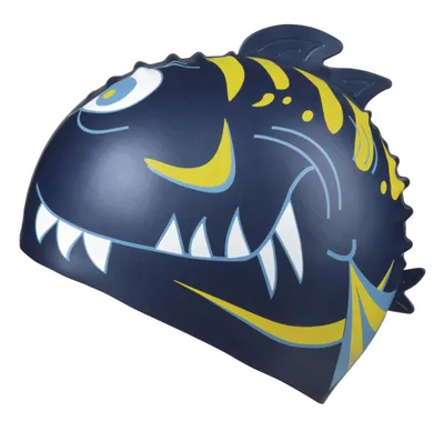 Produktbild von BECO Kinder Badekappe Badehaube Sporthaube Schwimmhaube Silikon "Hai" blau