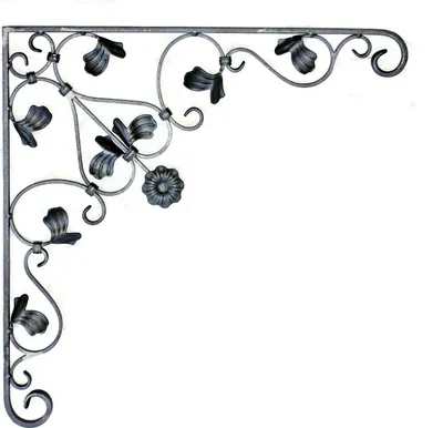 Produktbild von UHRIG Schmiedeeisen Winkel, 60 x 60cm, robuste Eisen-Kunst Halterung, Eckverbinder, Blumenampel uvm.