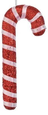 Produktbild von Clayre & Eef Weihnachtsanhänger Zuckerstange 8x2x17 cm Rot Kunststoff
