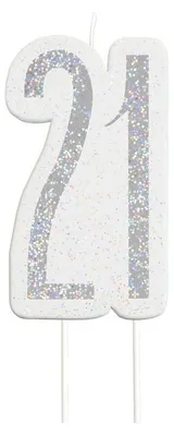 Produktbild von Kerze schwarz & silber Zahl 21