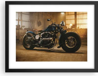 Produktbild von Gerahmtes Poster - Schwarzer Rahmen - Motorrad Motor - 40x30 cm - Wand Bild - Wanddeko - Wandbilder - Kunstposter - Wandposter - Bilderrahmen - Bilder - Kunstdruck - Wandbild - P2BAA40x30-4233