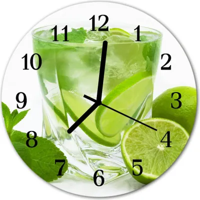 Produktbild von Glasuhr Wanduhr Küchenuhr Echt-Glas 30fi cm Limette grün