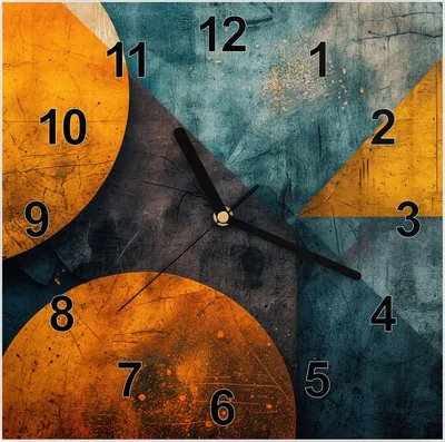 Produktbild von Wanduhr aus Glas mit Motiv Geometrische Kunst- 30 x 30 cm - inkl. Aufhängesystem