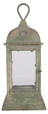 Immagine prodotto di Lanterna Clayre & Eef 20x20x49 cm, verde metallizzato
