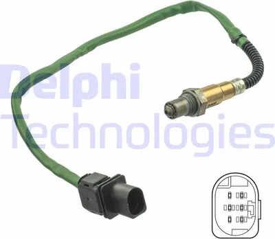 Produktbild von DELPHI Lambdasonde passend für MERCEDES-BENZ C-Klasse Limousine (W204) Beheizt 630mm ES21131-12B1