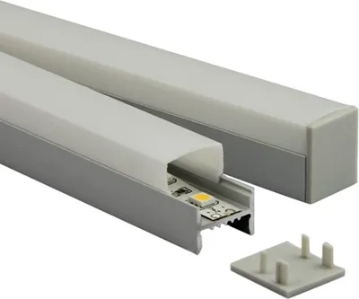 Produktbild von D02 LED Aluprofil Silber Rechteck 1m opal