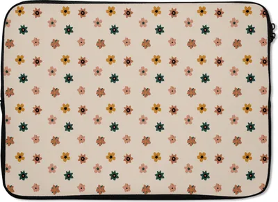 Produktbild von MuchoWow® Laptop Hülle 14 ZollBlumen - Muster - Polka dots Laptoptasche - Laptoptasche - Stoßsicher - Schutzhaube