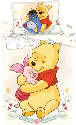 Produktbild von Disney Winnie Puuh Babybettwäsche Kinderbettwäsche, Bettdecke 100 x 135 cm + Kopfkissen 40 x 60 cm 100% Baumwolle