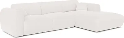 Produktbild von Großes Ecksofa - Ecke rechts - Bouclé-Stoff - Weiß - POGNI von Maison Céphy