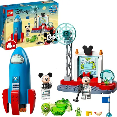 Produktbild von LEGO 10774 Mickys und Minnies Weltraumrakete Spielzeug zum Bauen für Kinder ab 4 Jahren, Raketenspielzeug