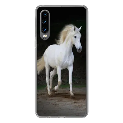 Produktbild von MuchoWow® Handyhülle Schutzhülle Hülle für Huawei P30 Pferde - Sand - Dunkel Silikon Softcase Handy Hülle - Kartenbesitzer