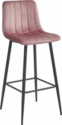 Produktbild von POZZA Hocker - dunkel rosa Samt / schwarze Beine x 1