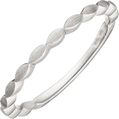 Produktbild von Gr. 54 Damen Ring zart 585 Gold Weißgold matt Weißgoldring