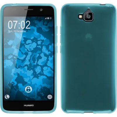 Produktbild von PhoneNatic Case kompatibel mit Huawei Enjoy 5 - türkis Silikon Hülle transparent + 2 Schutzfolien