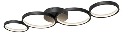 Produktbild von Braytron Moderne Designer LED Deckenleuchte dimmbar 3CCT 3000–6500K Fernbedienung 60W Ringe schwarz