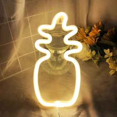 Produktbild von Ananas Leuchtreklame LED Neonlicht USB Nachtlicht Batteriebetrieben für Wand Zimmer Spielzimmer Bar Party Dekoration