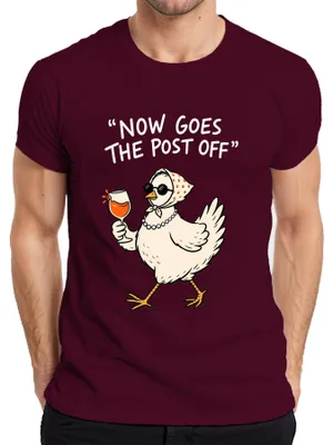 Produktbild von Now Goes The Post Off Huhn Aperol Spritz Wein Lustig Denglish Herren T-Shirt, Burgundy, M