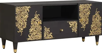 Obrázok produktu pre TV skrinka Čierna 105 x 33 x 46 cm Masívne mango drevo