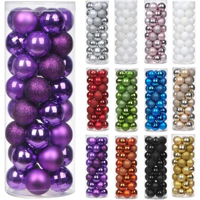 Immagine prodotto di Palline di Natale, 40 pezzi, colore viola, plastica resistente agli urti, diametro 4 cm