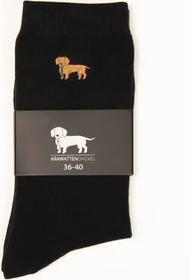 Produktbild von Krawattendackel Dackel einfarbig verschiedene Farben, 2 Größen, Uni-Socken 36 - 40 282 Schwarz