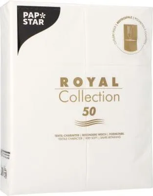 Produktbild von Servietten "ROYAL Collection" 40 cm x 30 cm weiss mit Besteckfalz