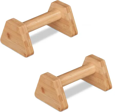Produktbild von Push-Up Bars / Liegestützgriffe aus Bambus – nachhaltig, rutschfest & kompakt
