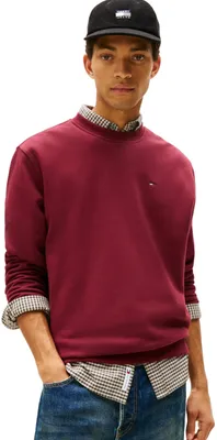 Produktbild von Tommy Jeans Herren Sweatshirt Regular Fit Flag Fleece Rundhalsausschnitt, Rot (R