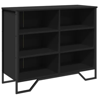 Image de Buffet noir 91x35,5x74,5 cm bois d’ingénierie