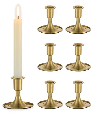 Kerzenhalter-Set, 6 Stück, gold, Metall, 8 cm, für Tischdeko