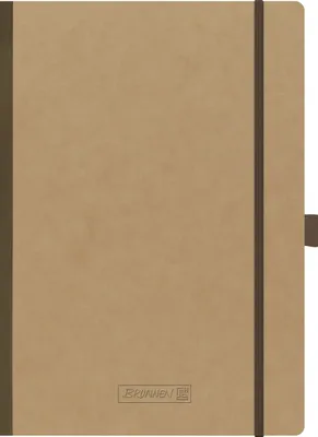 Produktbild von Brunnen Notizbuch Premium Kladde A4 liniert Gummizug braun
