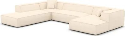 Produktbild von Strukturstoff U-Form XXL Lounge Wohnlandschaft Arelia Creme Rechts